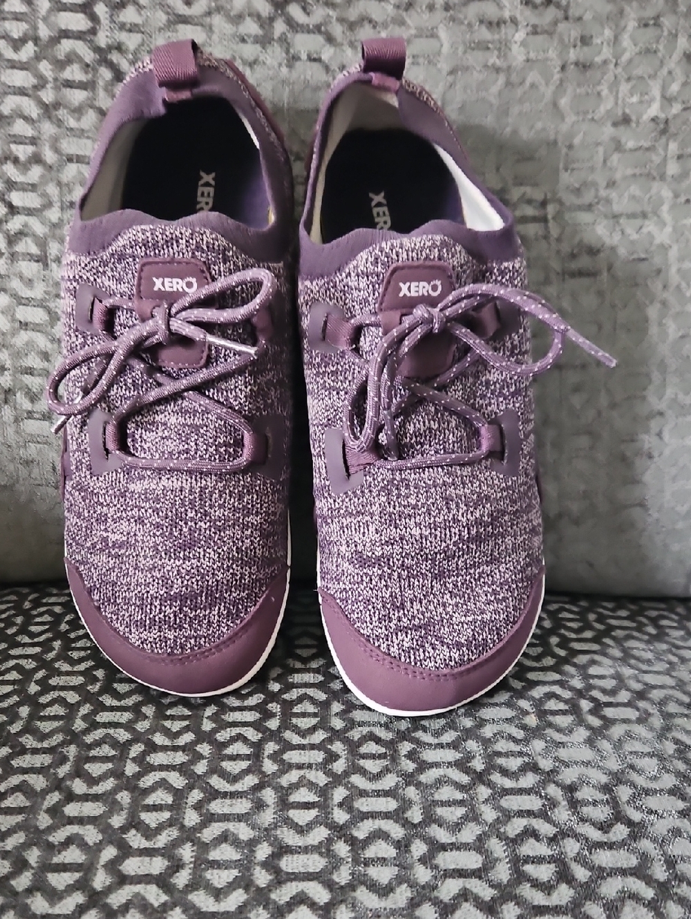 Women's Xero Purple Knit Lace Up Sneakers, Sz 9.5
